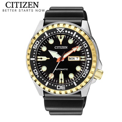 Đồng Hồ Nam Citizen Automatic Dây Cao Su NH8384-14E - Mặt Đen (46mm)