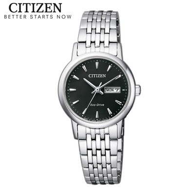 Đồng Hồ Nữ Citizen Eco-Drive Dây Thép Không Gỉ EW3250-53E - Mặt Đen (Sapphire)