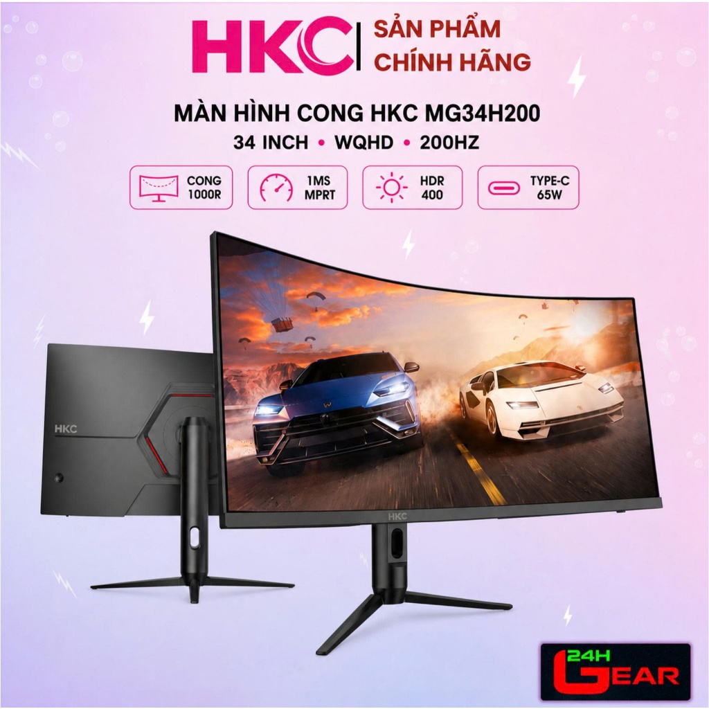 Màn hình cong Gaming HKC MG34H200 34 INCH WQHD 200HZ Chính Hãng