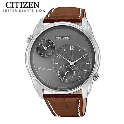 Đồng Hồ Nam Citizen Pin-Quartz Dây Da AO3030-16H - Mặt Xám (44mm)