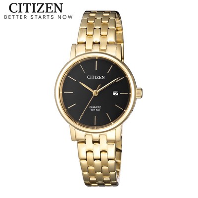 Đồng Hồ Nữ Citizen Pin-Quartz Dây Thép Không Gỉ EU6092-59E - Mặt Đen (28mm)