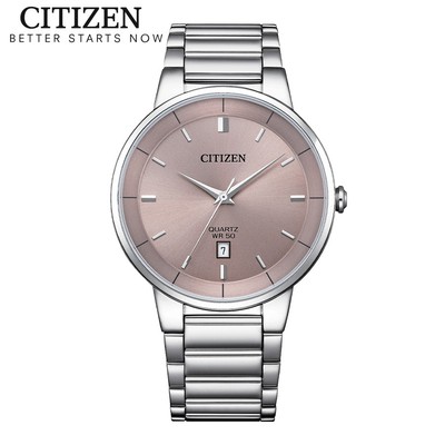 Đồng Hồ Nam Citizen Pin-Quartz Dây Thép Không Gỉ BI5120-51Z - Mặt Hồng (40mm)