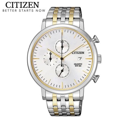 Đồng Hồ Nam Citizen Pin-Quartz Dây Thép Không Gỉ AN3614-54A - Mặt Trắng (41mm)