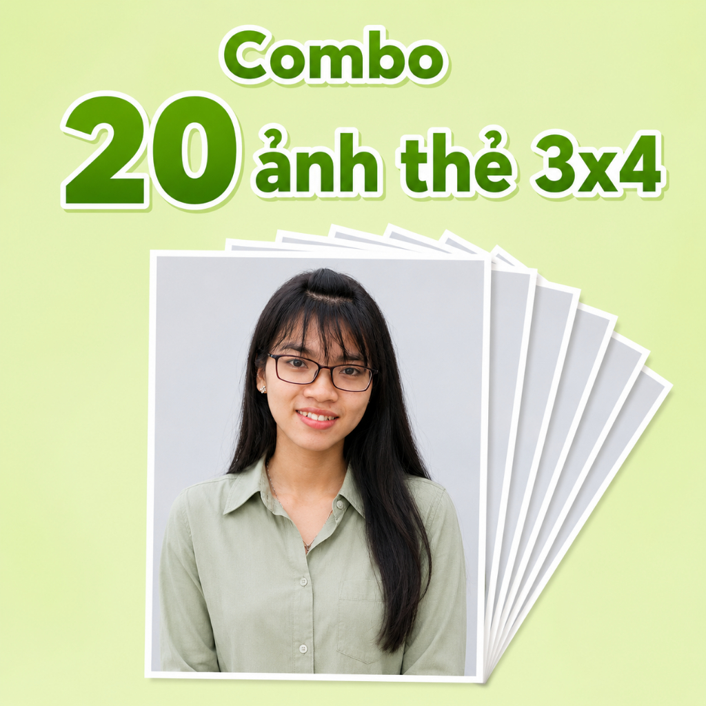 Combo 20 ảnh thẻ 3x4 ảnh hồ sơ