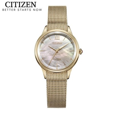 Đồng Hồ Nữ Citizen Eco-Drive Dây Thép Không Gỉ EM0813-86Y - Mặt Xà Cừ (Sapphire)