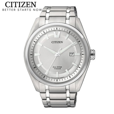 Đồng Hồ Nam Citizen Eco-Drive Dây Titanium AW1241-54A - Mặt Trắng (Sapphire)