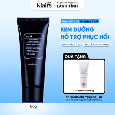 [KOL] Kem dưỡng da Dear, Klairs Midnight Blue Calming Cream hỗ trợ phục hồi 60g