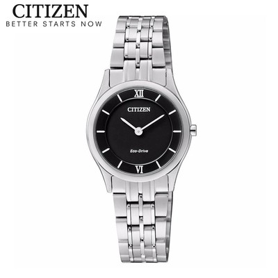 Đồng Hồ Nữ Citizen Eco-Drive Siêu Mỏng Dây Thép Không Gỉ EG3220-58E - Mặt Đen (Sapphire)