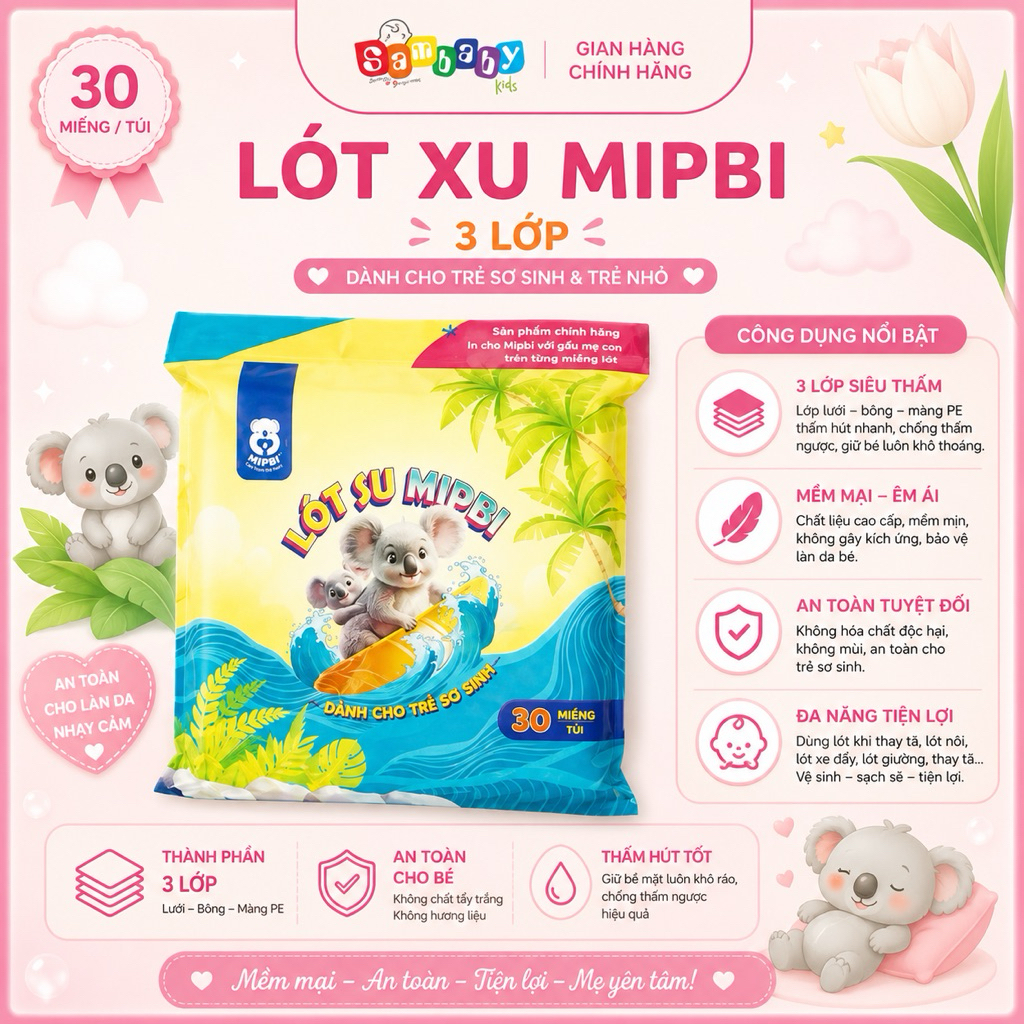 MIẾNG LÓT PHÂN XU MIPBI 30 MIẾNG