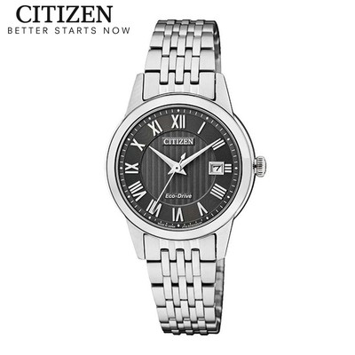 Đồng Hồ Nữ Citizen Eco-Drive Dây Thép Không Gỉ FE1080-51E - Mặt Đen (Sapphire)