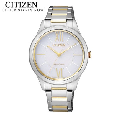Đồng Hồ Nữ Citizen Eco-Drive Dây Thép Không Gỉ EM0414-57A - Mặt Trắng (34.5mm)