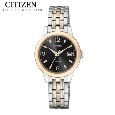 Đồng Hồ Nữ Citizen Eco-Drive Dây Thép Không Gỉ EW2234-55E - Mặt Đen (Sapphire)