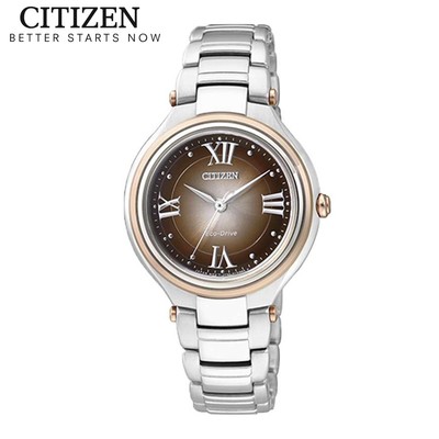 Đồng Hồ Nữ Citizen Eco-Drive Dây Thép Không Gỉ FE2047-51W - Mặt Nâu (Sapphire)