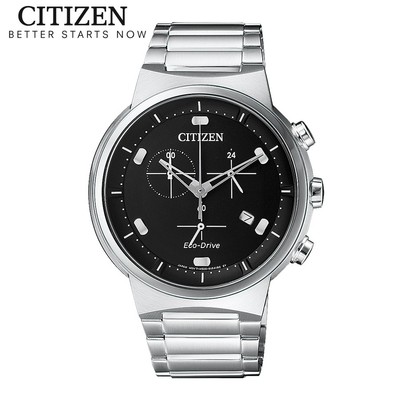 Đồng Hồ Nam Citizen Eco-Drive Dây Thép Không Gỉ AT2400-81E - Mặt Đen (Sapphire)