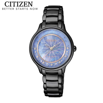 Đồng Hồ Nữ Citizen Eco-Drive Đính Kim Cương Dây Thép Không Gỉ EM0386-51N - Mặt Xà Cừ (Sapphire)