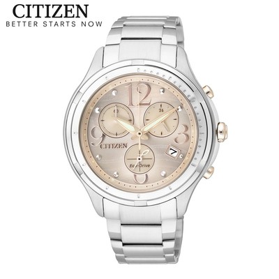 Đồng Hồ Nữ Citizen Eco Drive Dây Thép Không Gỉ FB1371-58P - Mặt Vàng Nhạt (Sapphire)