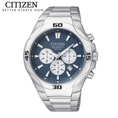 Đồng Hồ Nam Citizen Pin-Quartz Dây Thép Không Gỉ AN8020-51L - Mặt Xanh (42mm)