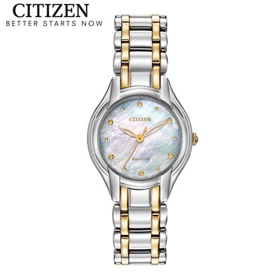 Đồng Hồ Nữ Citizen Eco-Drive Dây Thép Không Gỉ EM0284-51N - Mặt Xà Cừ (27mm)