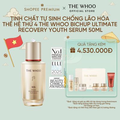 [Hannah Olala Daily x Whoo] Tinh chất tự sinh chống lão hóa thế hệ thứ 4 WHOO Bichup Ultimate Recovery Youth Serum 50ml