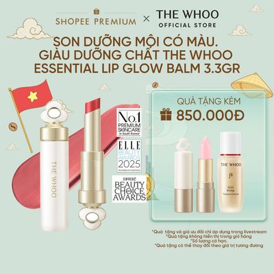 [Hannah Olala Daily x Whoo] Son dưỡng môi có màu, giàu dưỡng chất The Whoo Essential Lip Glow Balm 3.3gr