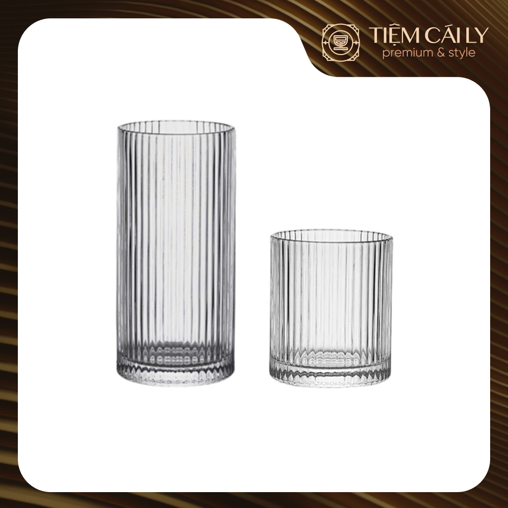 LY THỦY TINH DÁNG TRỤ GÂN SỌC  | 250ML - 360ML | LY TRÀ | CAFE |NƯỚC ÉP |SINH TỐ | LY DECOR