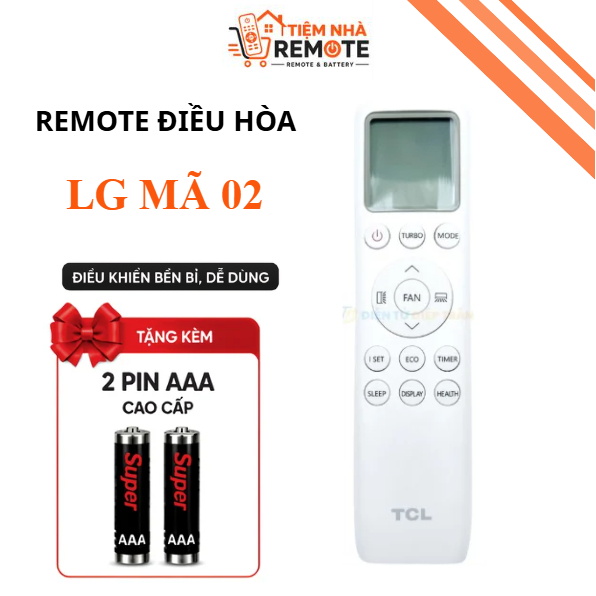 Điều khiển điều hòa TCL mã 02 Hàng zin, Remote máy lạnh TCL - Tặng kèm pin - Tiệm Nhà Remote