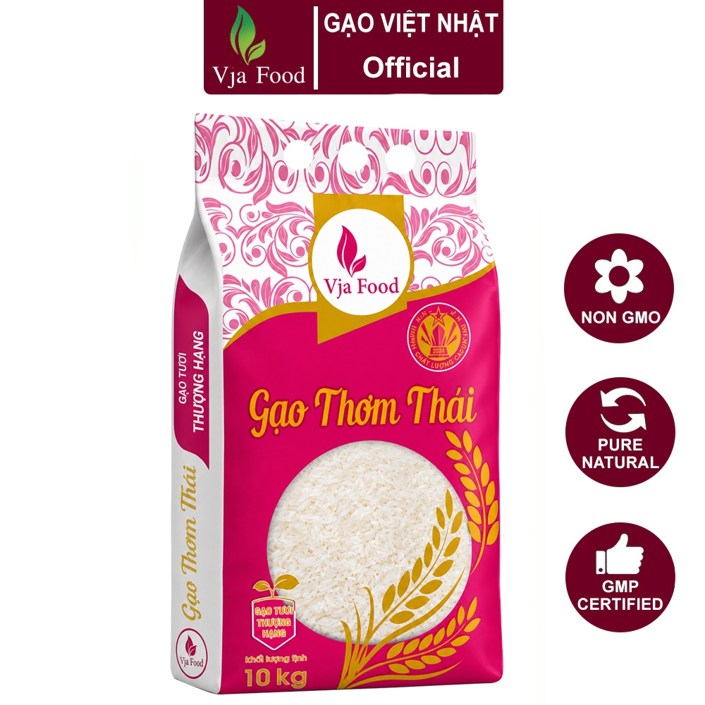 Gạo Tám thơm VJA Thượng Hạng - Túi 5kg -  Giống lúa Thái Lan - Gạo cực dẻo và ngon, thơm tự nhiên
