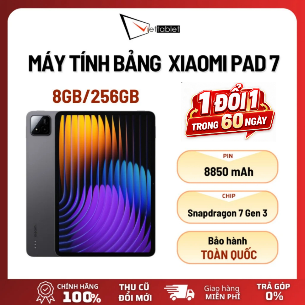 [TẶNG BAO DA] Máy tính bảng  Xiaomi Pad 7 8GB/256GB - Hàng Chính Hãng, Nguyên Seal