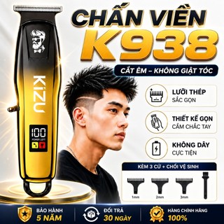 Tăng Đơ Cắt Tóc Chấn Viền Cao Cấp Kizu K938, Máy Cắt Tóc Nam Không Dây Pin Khỏe, Dùng 200 Phút