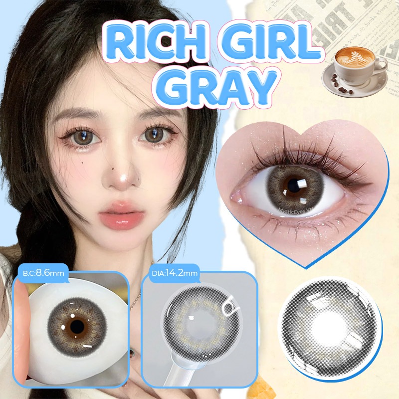 Kính áp tròng mềm lần 6 tháng-2 chiếc,DIA:14.0~14.5mm, mềm mại, tự nhiên và…