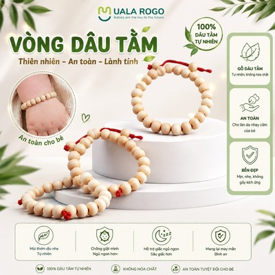 Vòng dâu tằm cho bé Ualarogo chống giật mình quấy khóc ban đêm giúp bé ngủ ngon trừ vía dữ