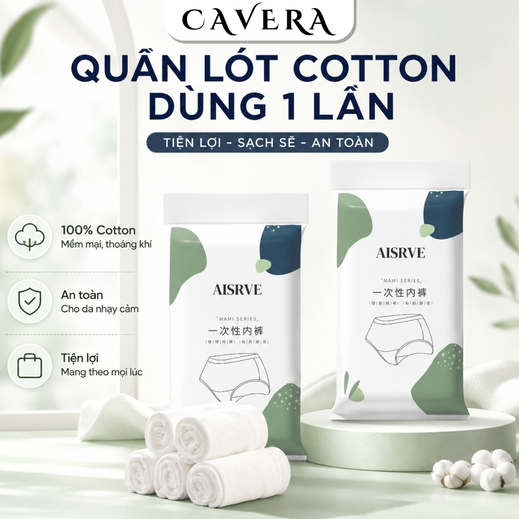 Set 5-20 Quần Lót Giấy Nữ Cotton Dùng 1 Lần Mềm Mịn Thoáng Khí Tiện Lợi Cho Du Lịch Mẹ Bầu CAVERA VN