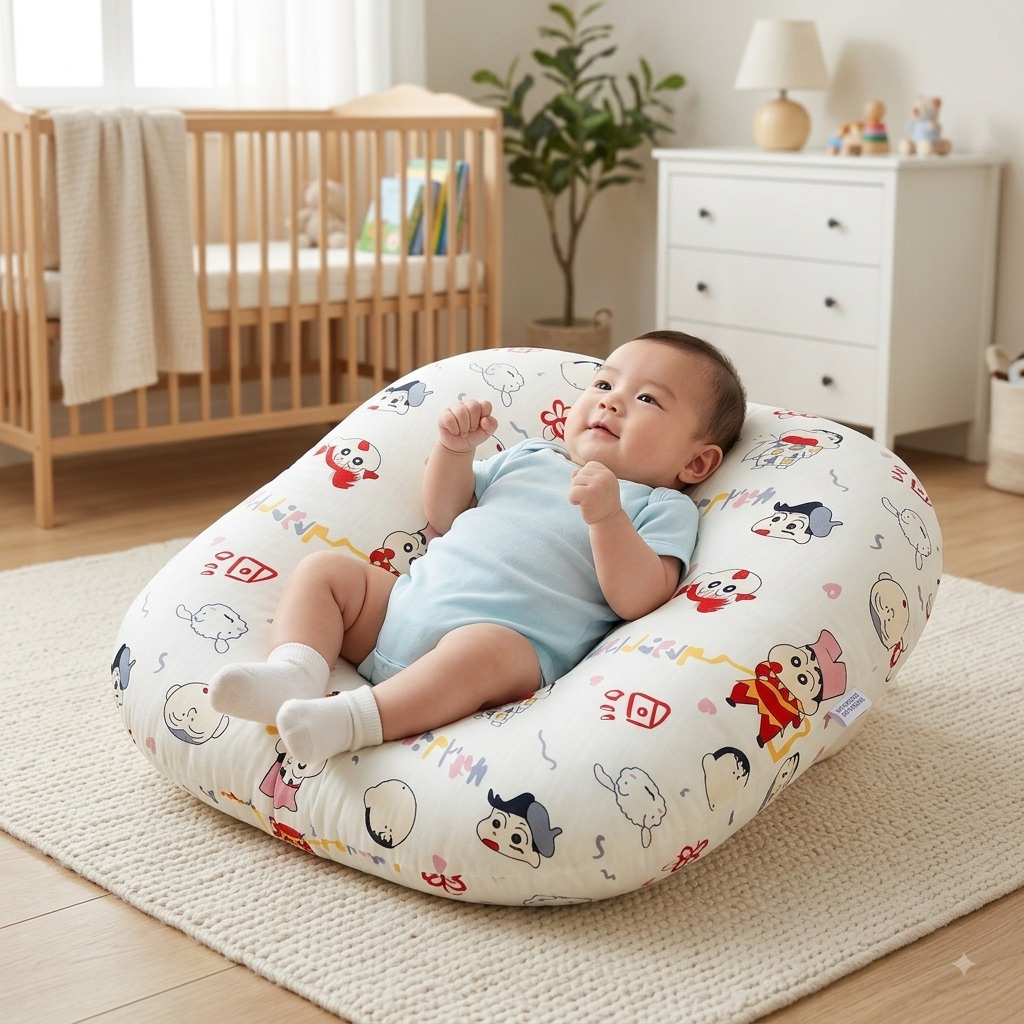 Gối chống trào ngược cho bé  Hàng loại 1 ( Ruột gối sử dụng BÔNG HẠT cao cấp  chống xẹp lún  ) size 