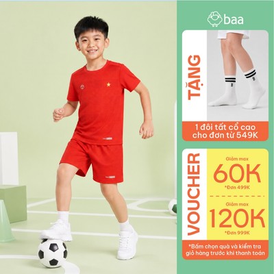 [Đơn 549k nhận 1 đôi vớ] Set thể thao bé trai  cầu lông bóng rổ siêu mát lạnh thấm hút 18-52kg BaaActive SE13N