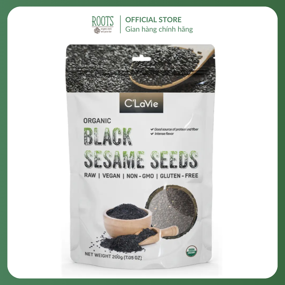 (Ship hỏa tốc) C'LAVIE - Hạt Mè Đen Hữu Cơ, Organic Black Sesame Seeds, 7.05 oz (200g)