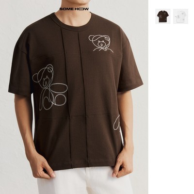 [New8] Áo Thun Oversize Grid Bear Chất Liệu Cotton Spandex Năng Động Thoải Mái, AT0391 SOME HOW STORE