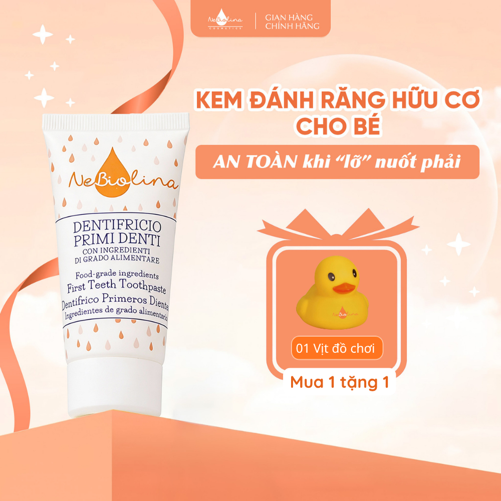 Kem đánh răng cho bé chiết xuất Yến mạch hữu cơ NeBiolina nuốt được 50g