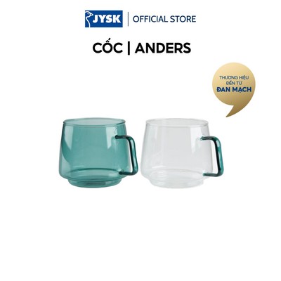 Cốc nước | JYSK Anders | thủy tinh | màu trong suốt/xanh lá/ nâu | DK13xC8cm