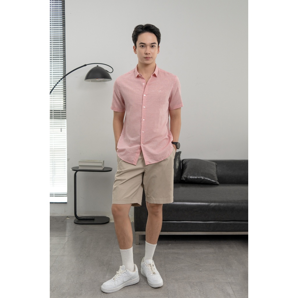 Áo sơ mi DUGARCO tay ngắn cotton công sở nam 238SMS21140