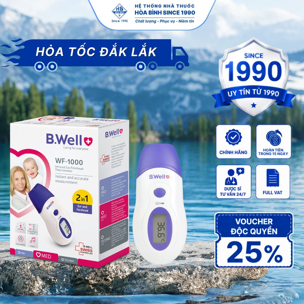 [HỎA TỐC ĐẮK LẮK] Nhiệt Kế Hồng Ngoại Đo Trán BWell WF-1000  Đo Nước, Sữa, Đo Môi Trường,Đo Cơ Thể