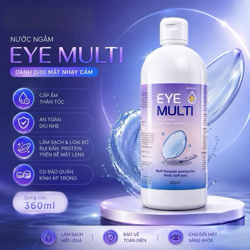 Nước Ngâm Lens Chai to 360ml Zero-SeVen, bản cao cấp