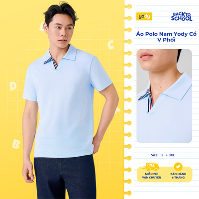 [BST POLO CHẠM THU] Áo Polo Nam Yody Cổ V Phối Dệt Chạm Mát Mềm Mại Thoáng Khí MCPO26A070
