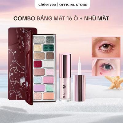 [KOL LIVE] Bảng Phấn Mắt 16 Màu Cheeryep Son Mắt Lỏng Nhũ Ngọc Trang Điểm Mắt Đa Sắc Lên Màu Chuẩn Lâu Trôi