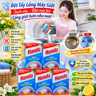 🧼 combo 5 hộp bột tẩy lồng máy giặt hando – giải pháp vệ sinh lồng giặt tại nhà