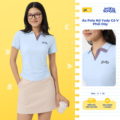 [BST POLO CHẠM THU] Áo Polo Nữ Yody Dáng Ngắn Slim Thêu Ngực Rút Sườn Mềm Mại Thoáng Mát WCPO26A042