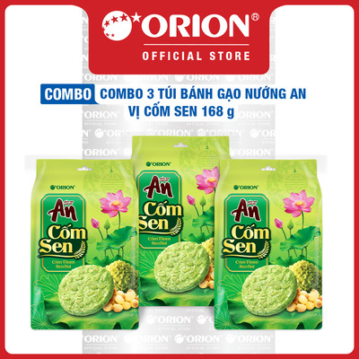 Combo 3 túi bánh gạo nướng An vị Cốm Sen 168G