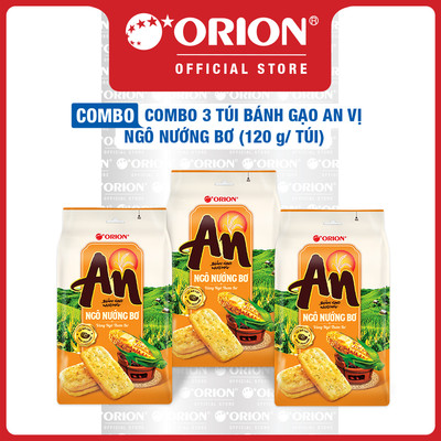 Combo 3 Túi Bánh Gạo An vị Ngô nướng Bơ (120g/Túi)