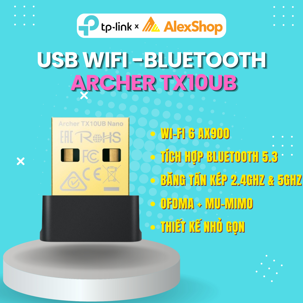 [AX900] USB Wifi - Bluetooth TP-Link Archer TX10UB Nano WIFI 6 , Bluetooth 5.3 Chính hãng