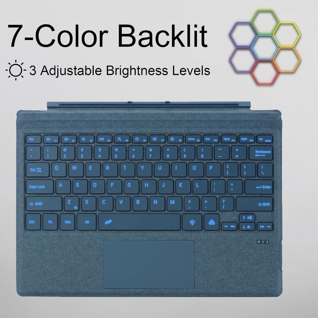 Bàn phím Surface kết nối Bluetooth Có đèn nền cho Surface Pro 3/4/5/6/7, Pro 8/9/ X/ 10/11 GO/GO2/GO
