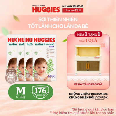 Combo 4 Tã Quần Huggies Platinum Nature Made M58/L44/XL38/XXL26/XXXL28